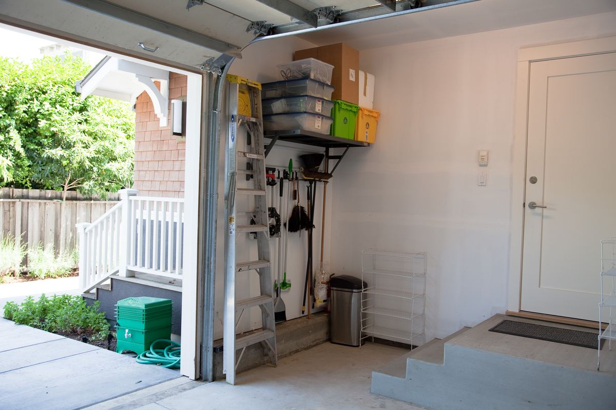 Clean, empty garage after a junk removal cleanout